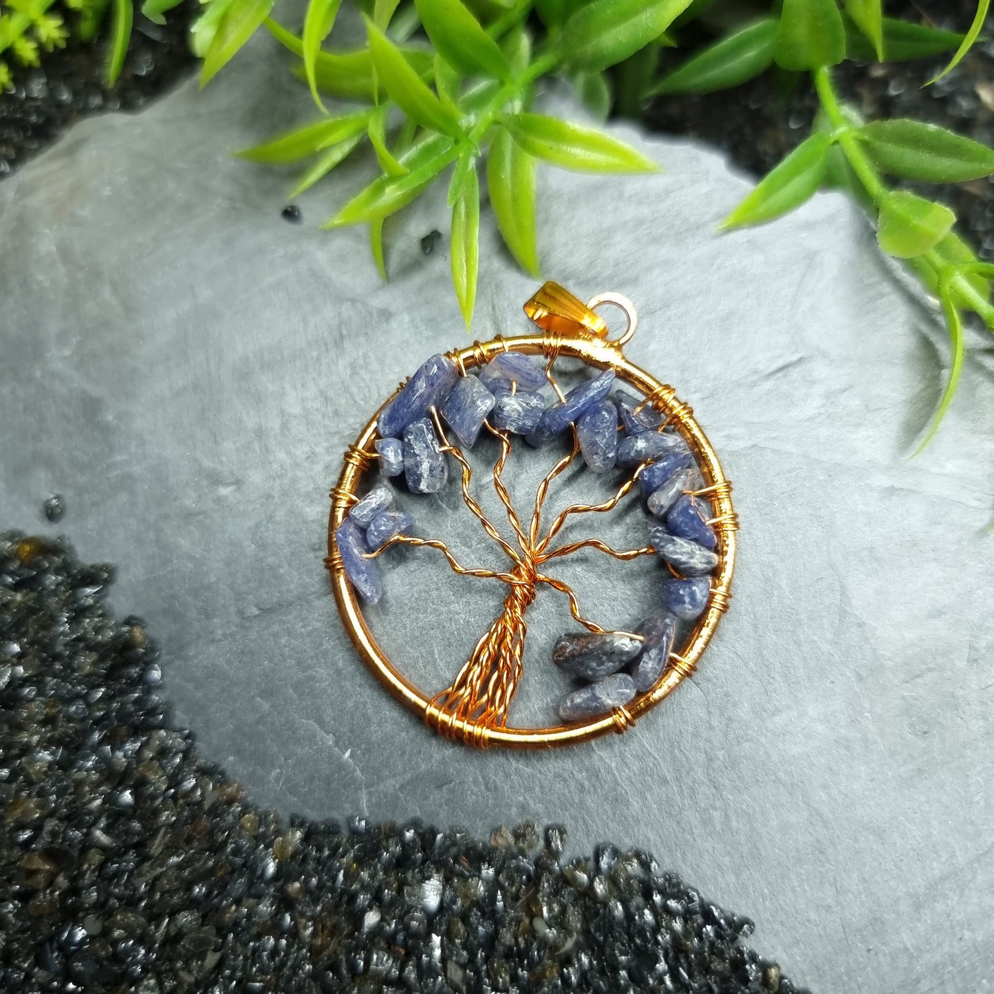 Copper wrapped Tree of Life Pendants Gemstones / Crystal
