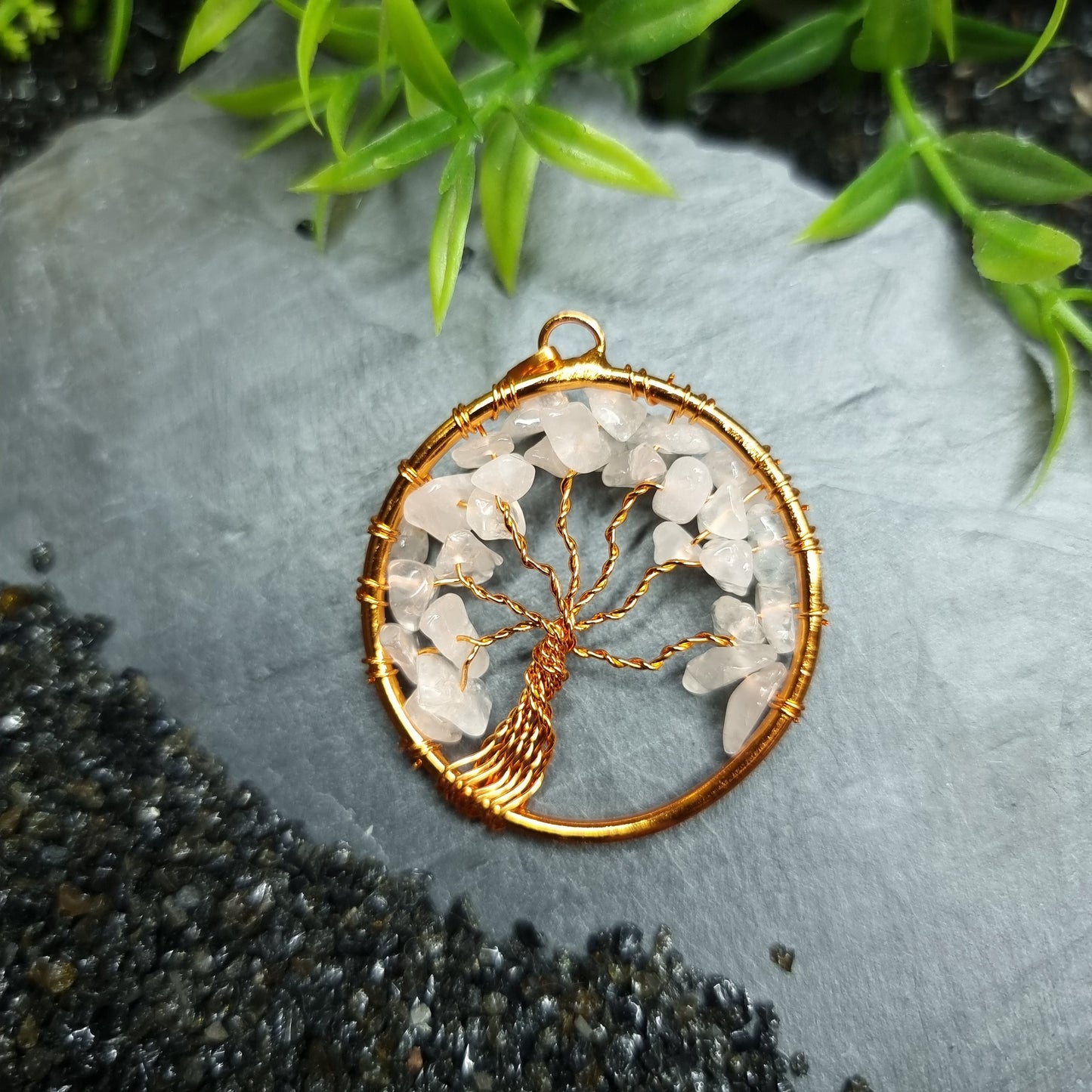 Copper wrapped Tree of Life Pendants Gemstones / Crystal