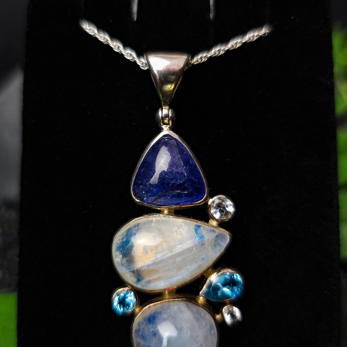 Tanzanite, Moonstone & Topaz Pendant No.48