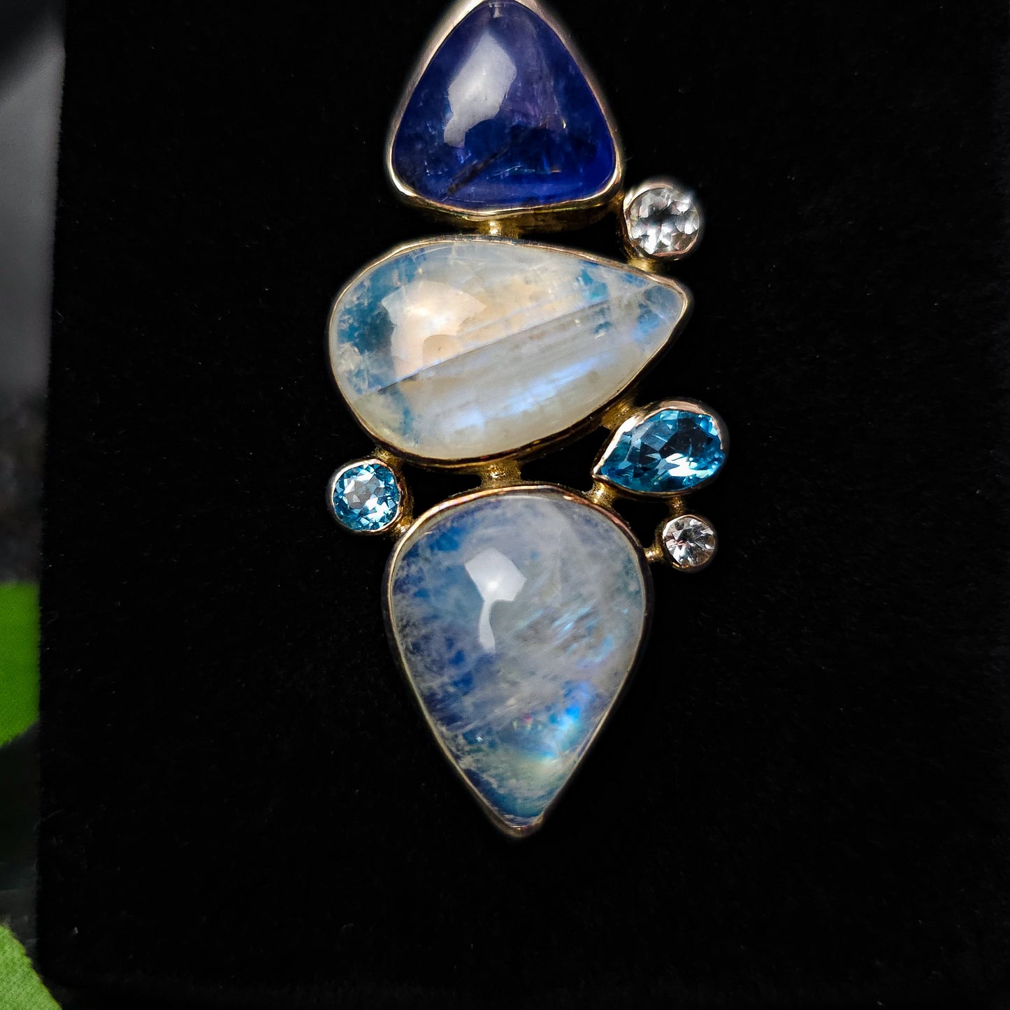 Tanzanite, Moonstone & Topaz Pendant No.48