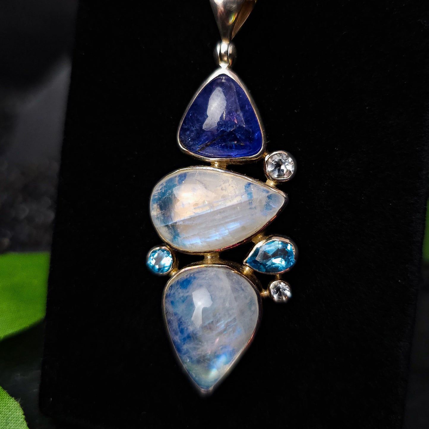 Tanzanite, Moonstone & Topaz Pendant No.48