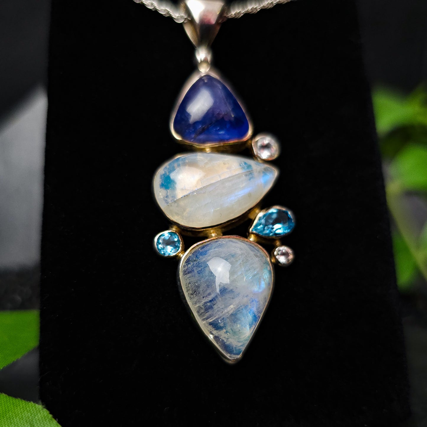 Tanzanite, Moonstone & Topaz Pendant No.48