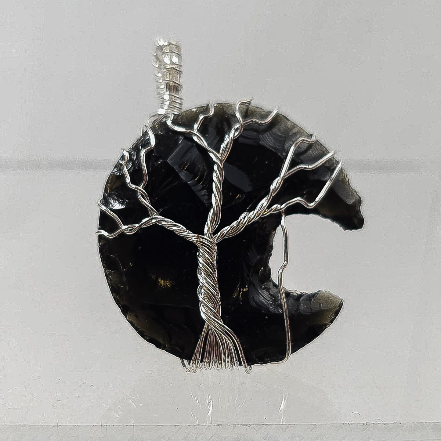 Obsidian Moon Pendant