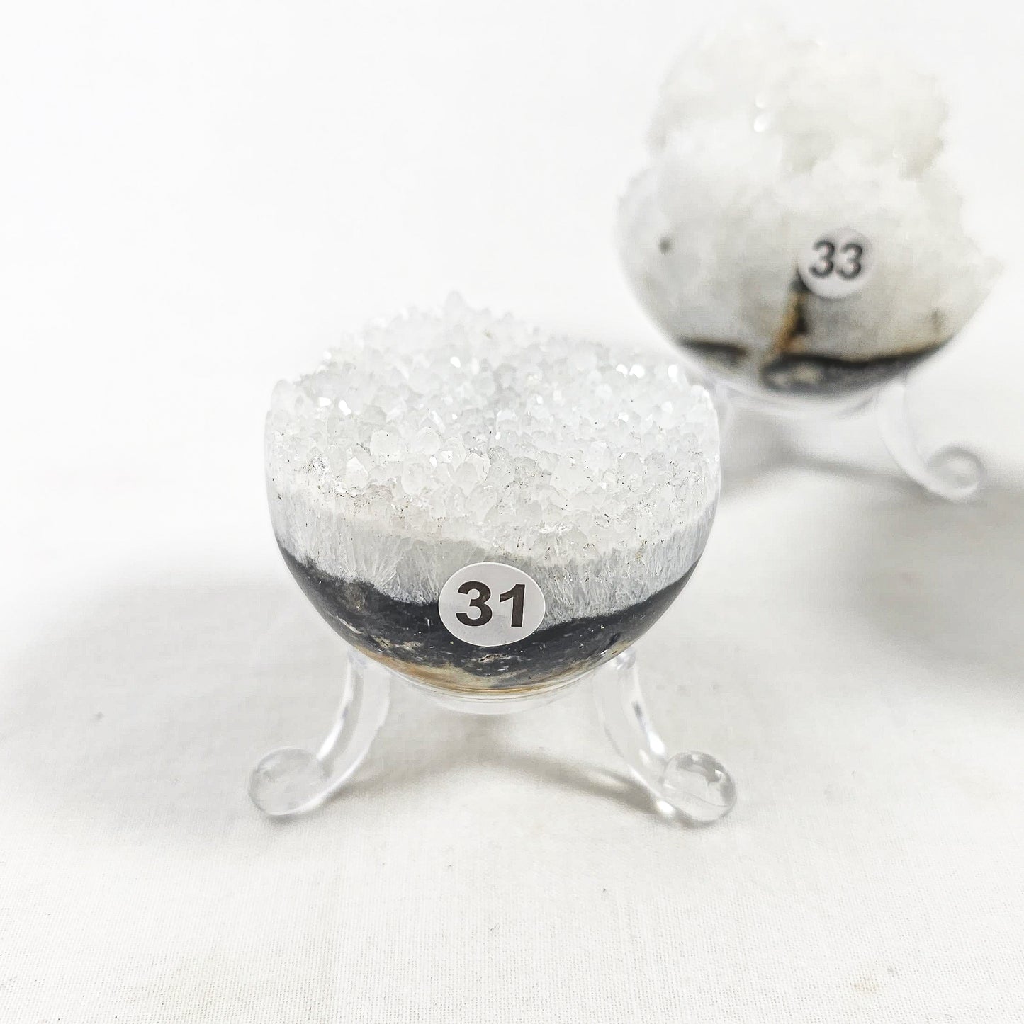 Snow Agate Spheres (Raw Edge)