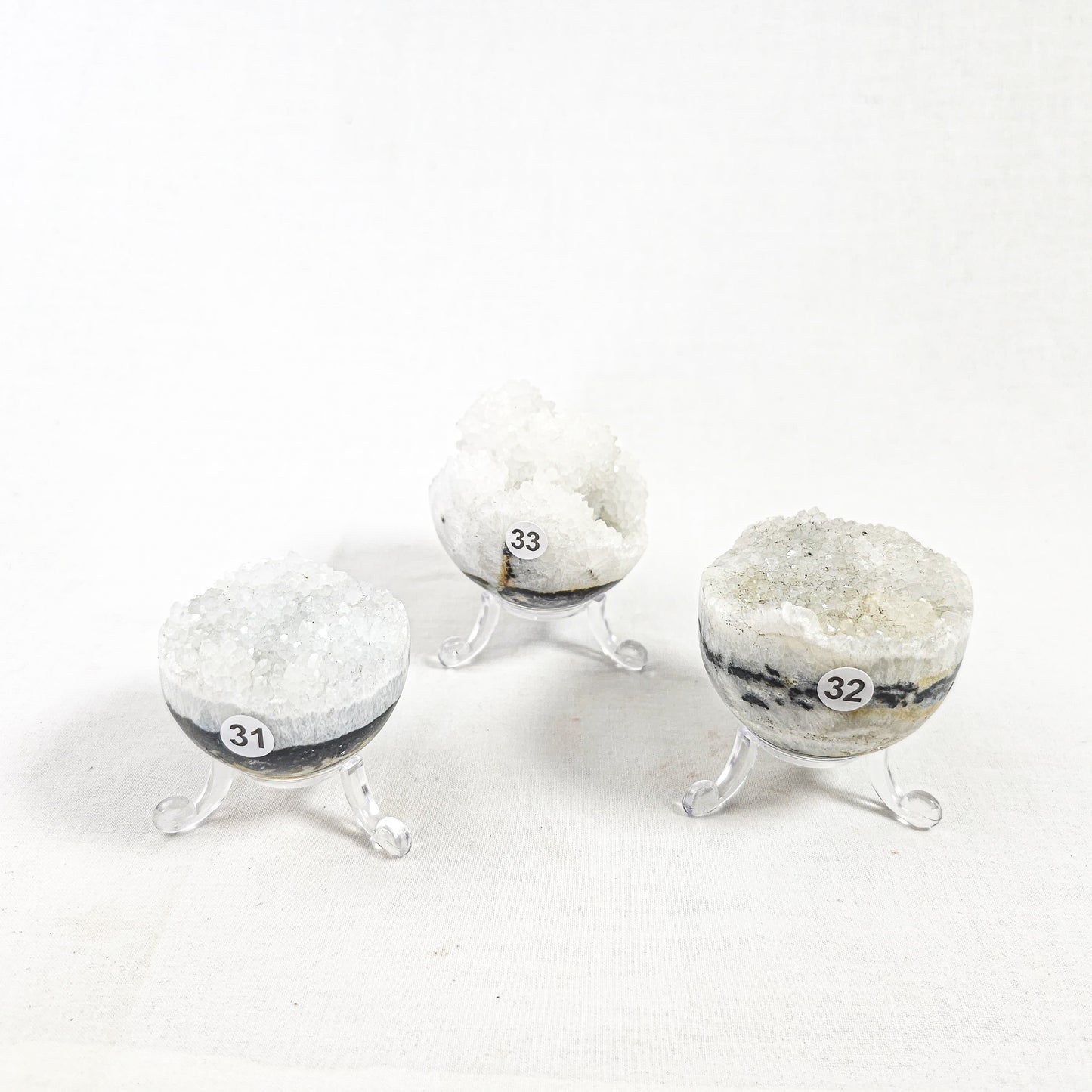 Snow Agate Spheres (Raw Edge)
