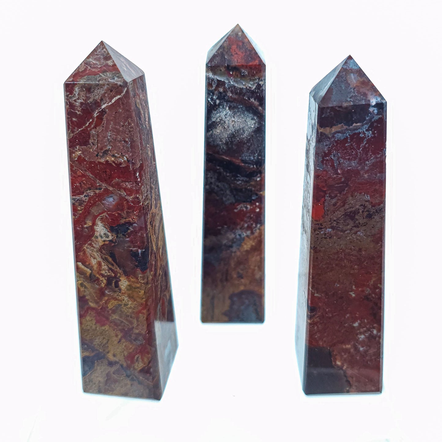 Red Jasper and Hematite Towers