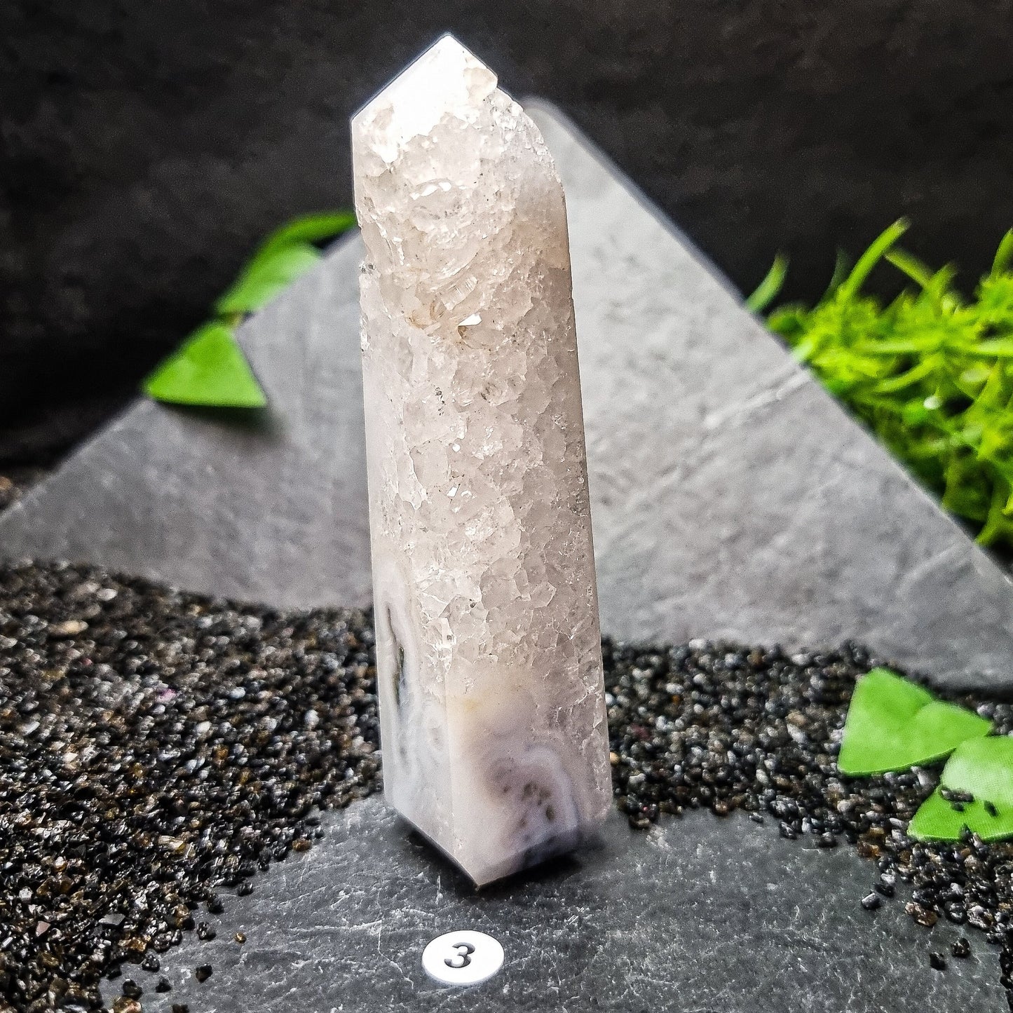 Green Moss Agate tower