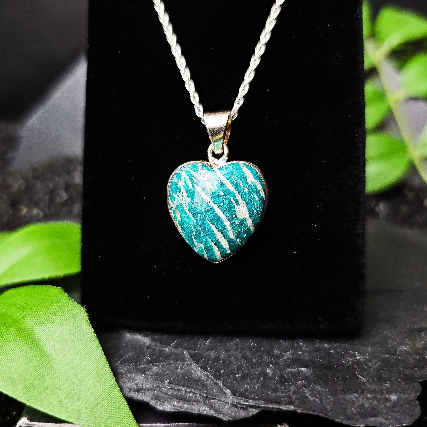 Amazonite Heart Pendant No.11
