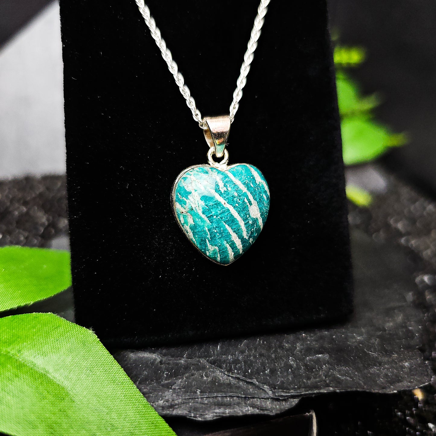 Amazonite Heart Pendant No.11