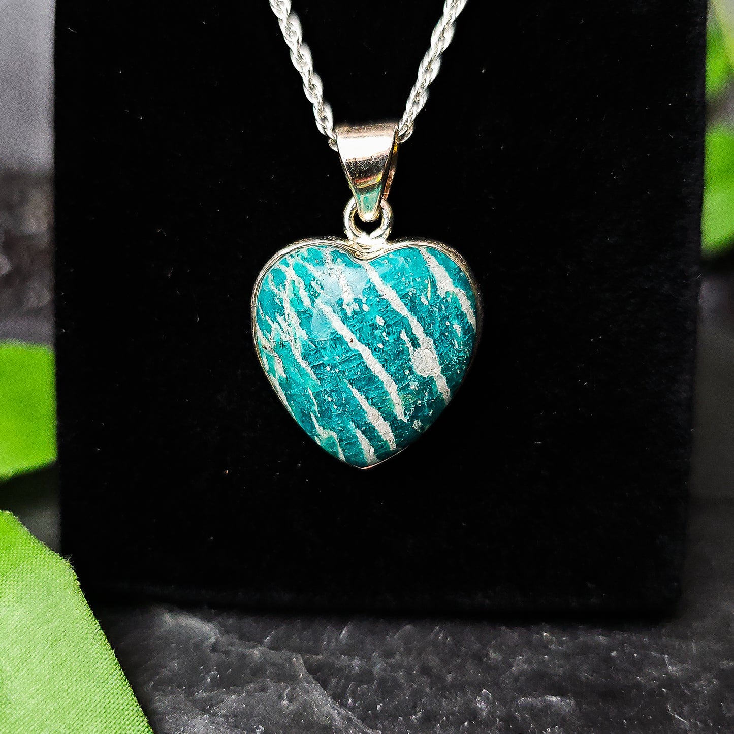 Amazonite Heart Pendant No.11