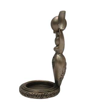 Spiral Goddess Bronze Tea Light Holder