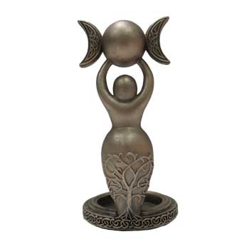 Spiral Goddess Bronze Tea Light Holder