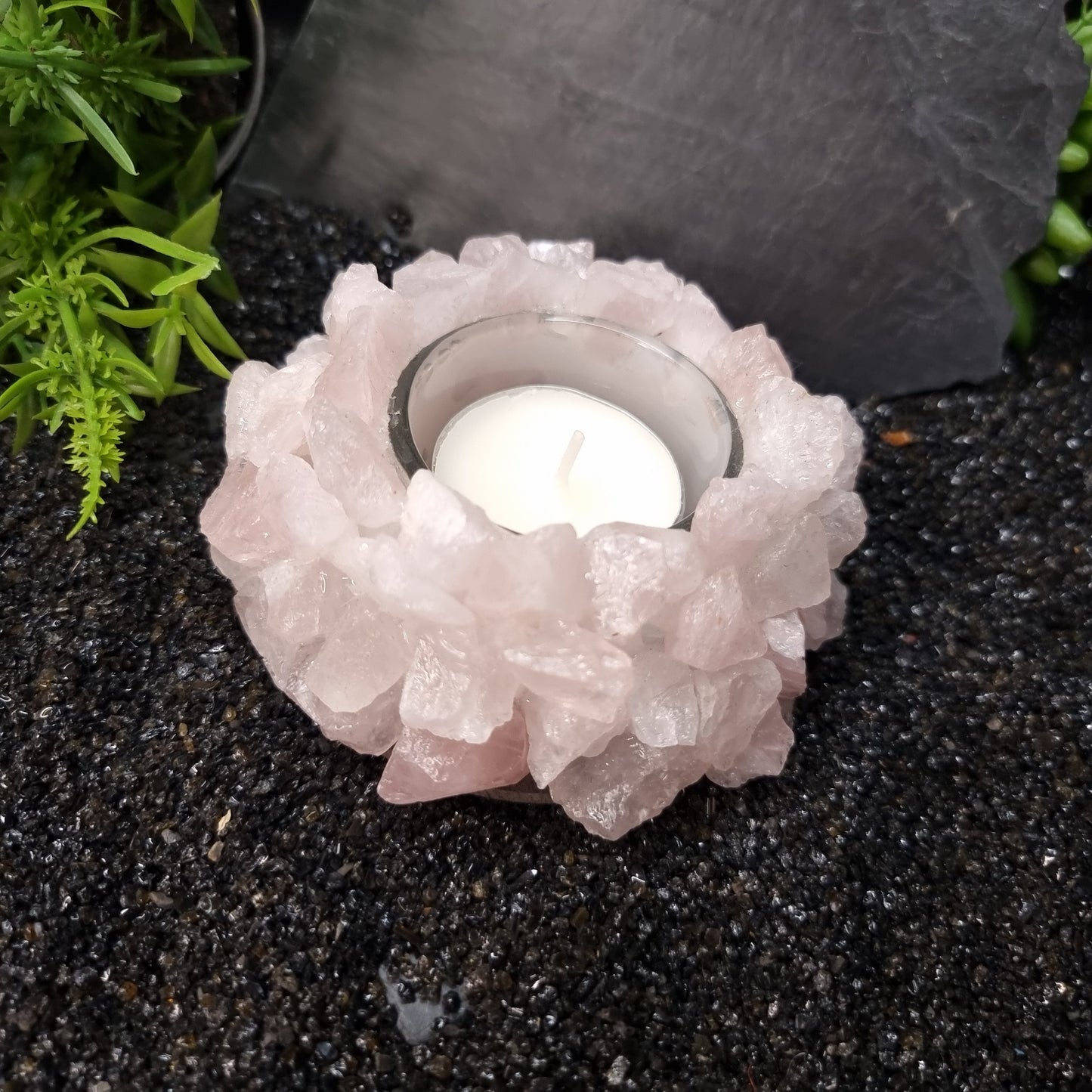 Rose Quartz Candle Holder