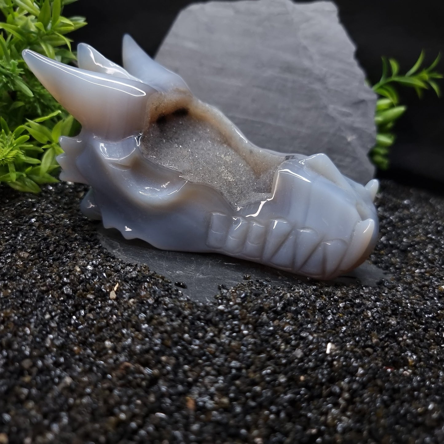 Agate Dragon Skull 13cm