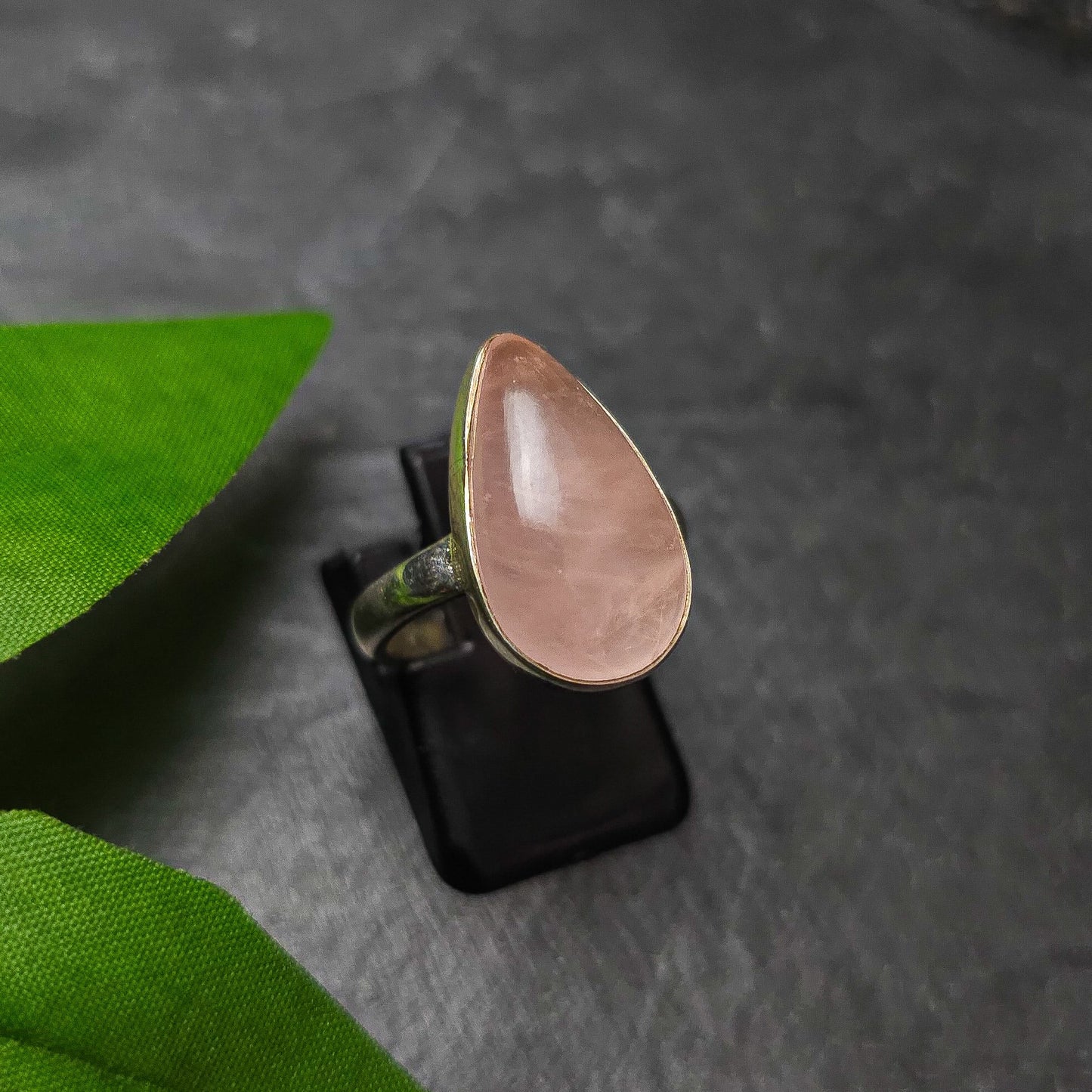 Rose Quartz Ring Size L No. 73
