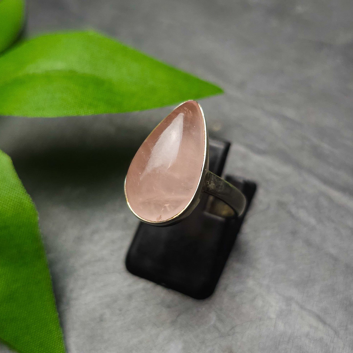 Rose Quartz Ring Size L No. 73