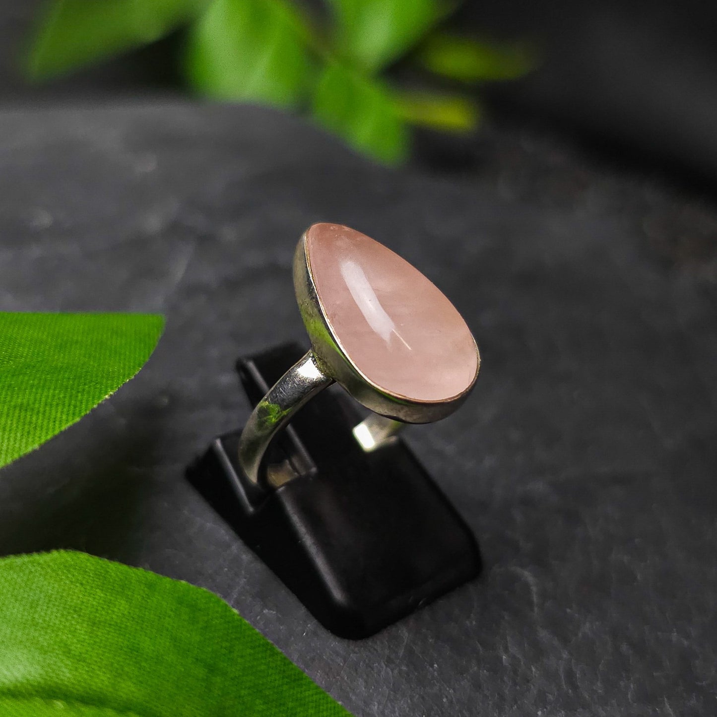 Rose Quartz Ring Size L No. 73