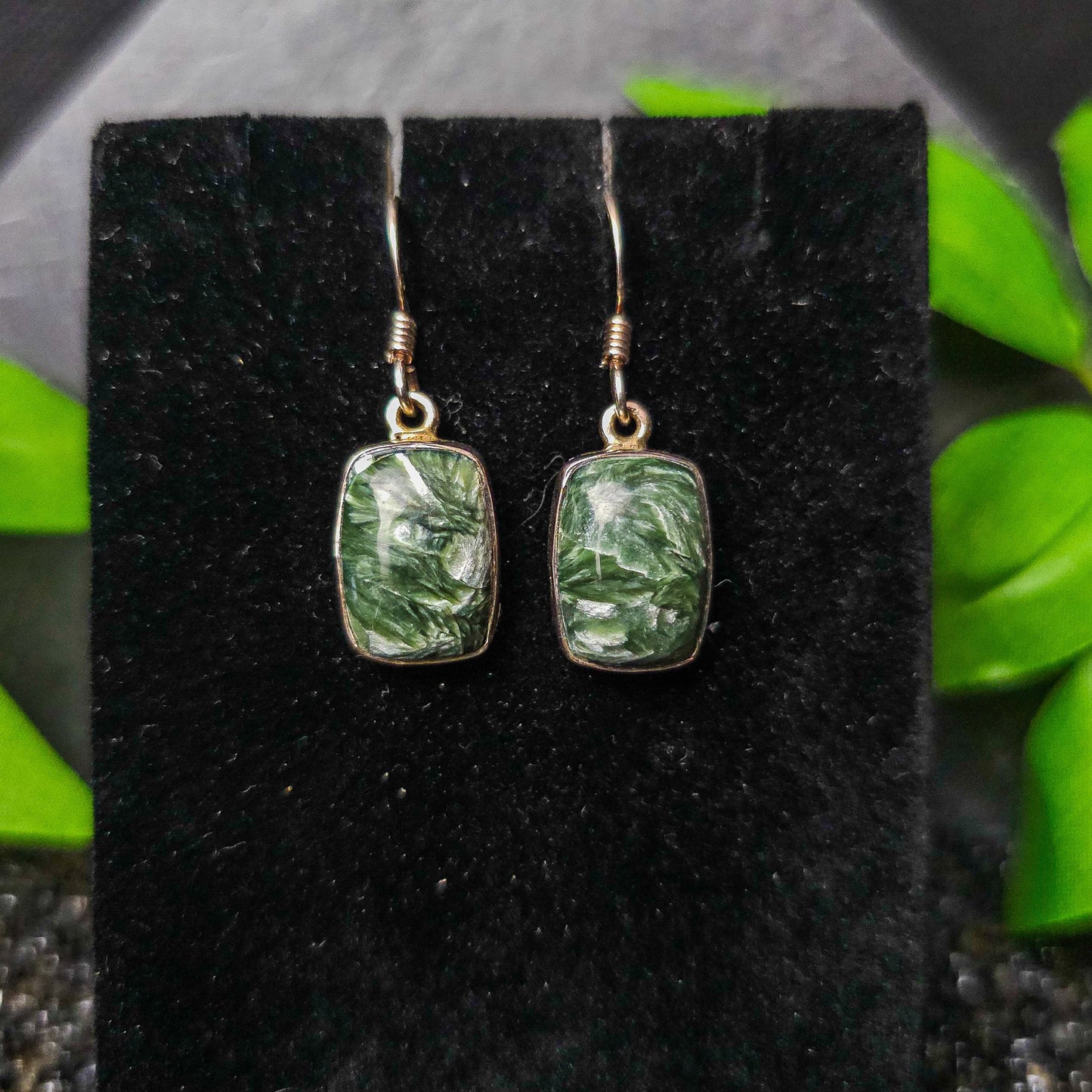 Seraphinite Drop Earrings No. 116