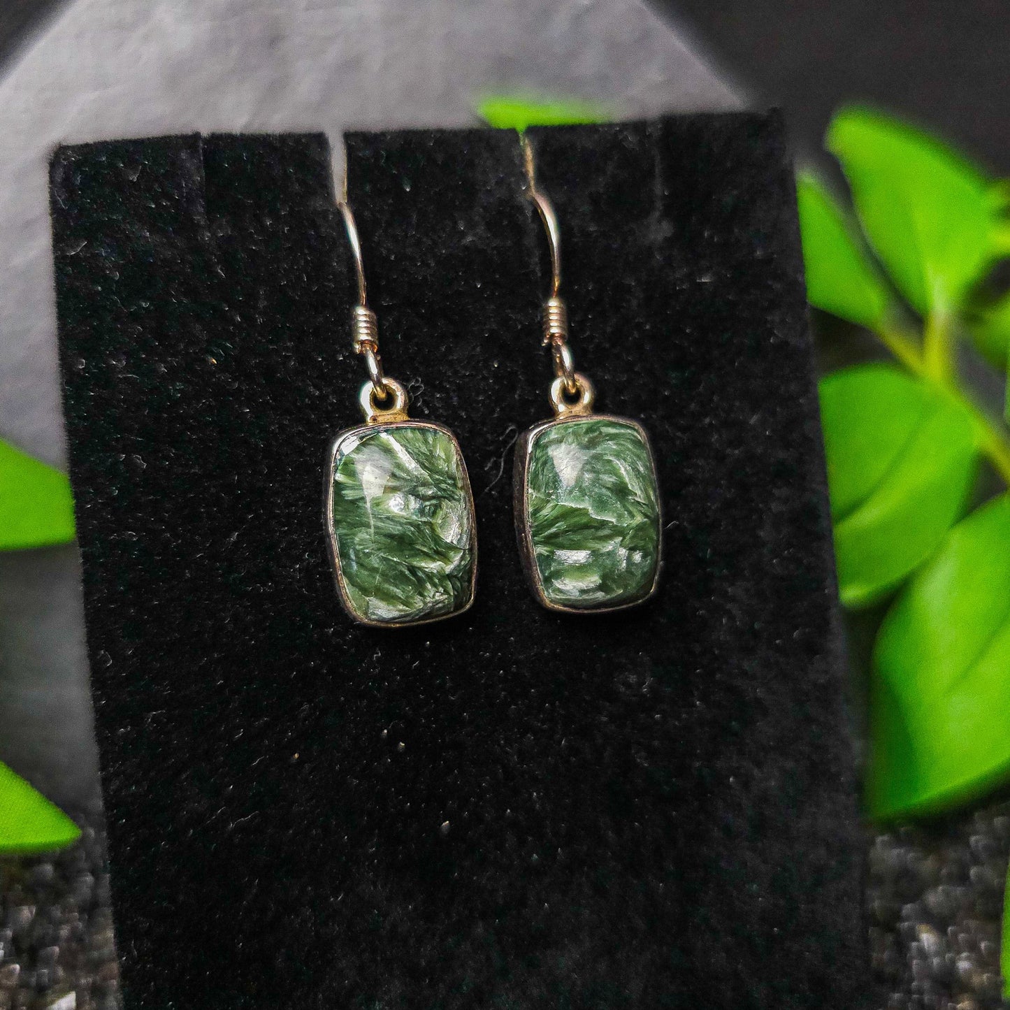 Seraphinite Drop Earrings No. 116