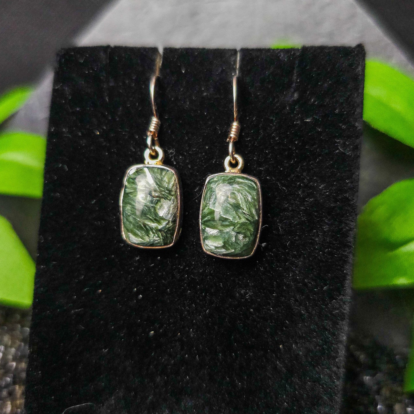 Seraphinite Drop Earrings No. 116