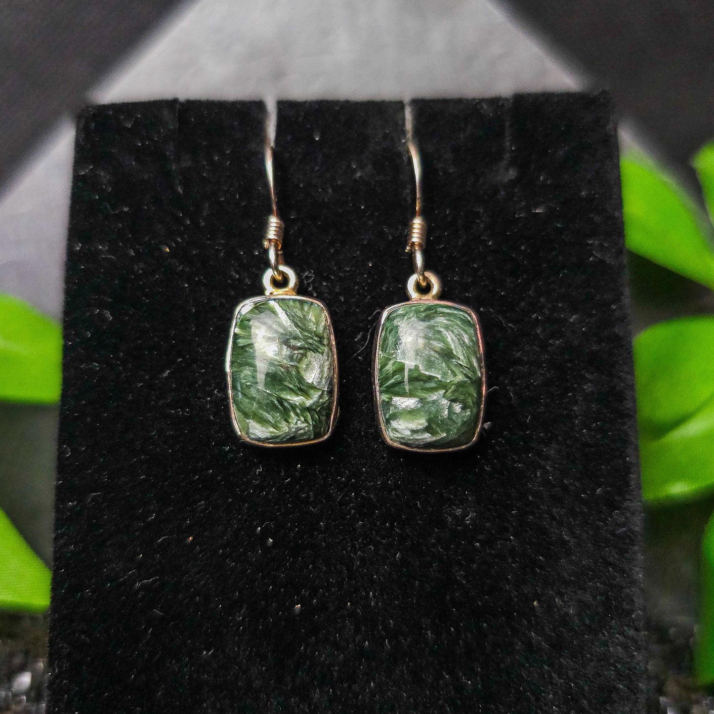 Seraphinite Drop Earrings No. 116
