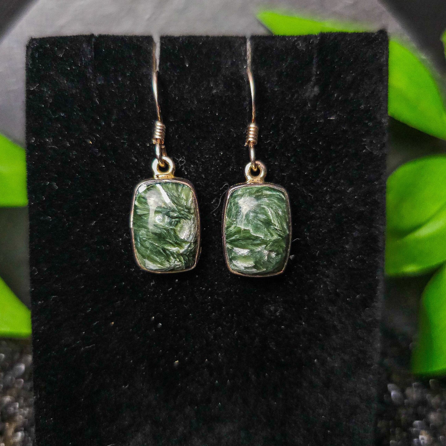 Seraphinite Drop Earrings No. 116