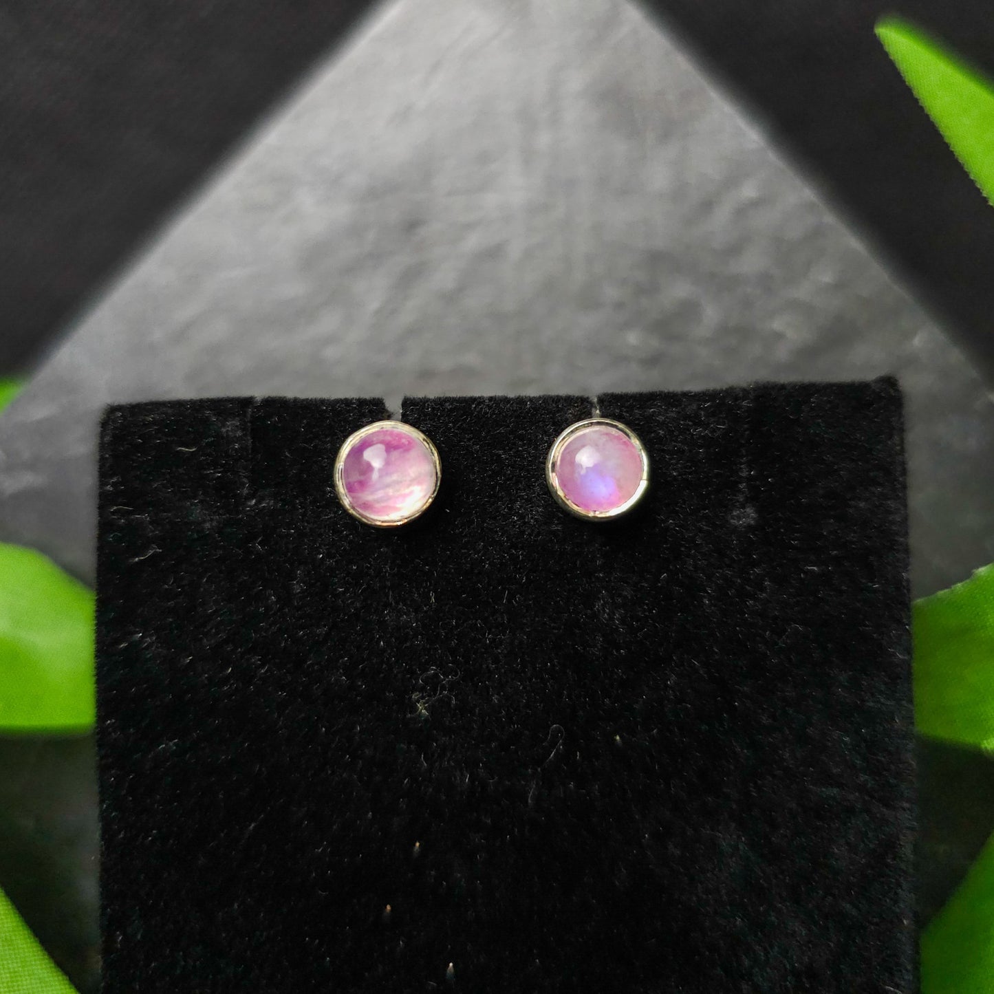 Moonstone Round Stud Earrings No. 533