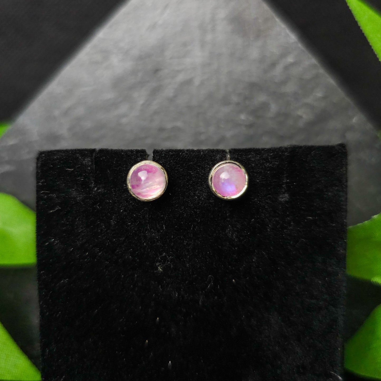 Moonstone Round Stud Earrings No. 533