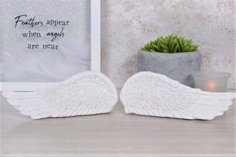 White Angel wings with glitter