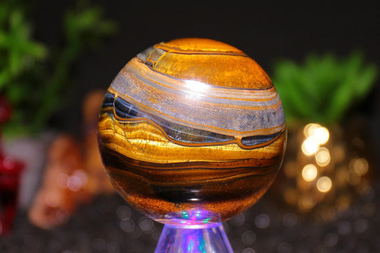 Tiger's Eye with Blue Tigers eye Sphere