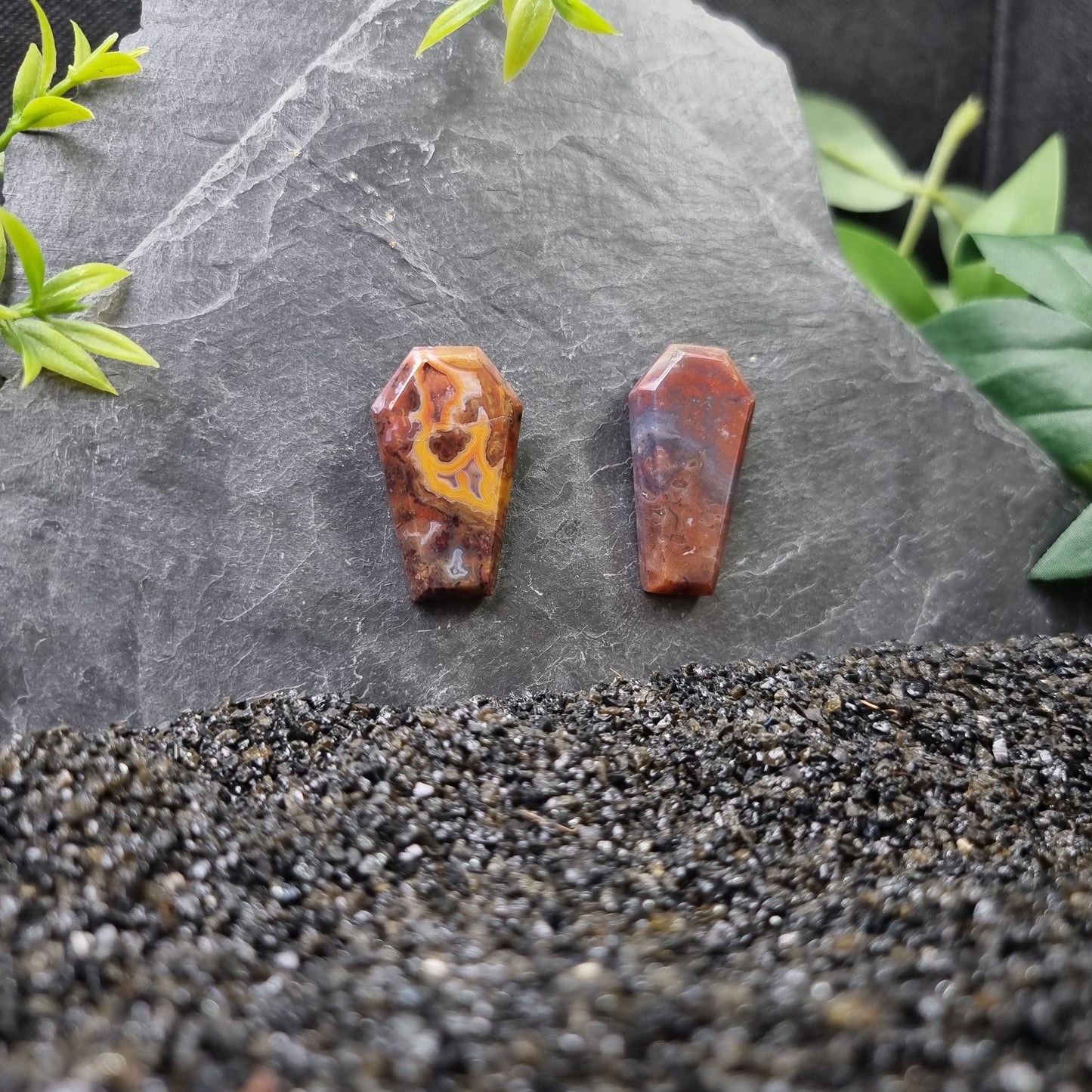 Red Moss Agate Coffin
