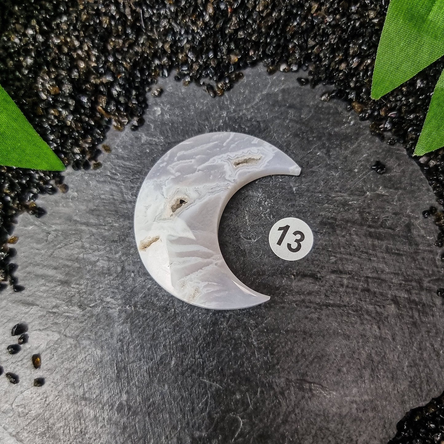 Snow Agate Moons 35mm