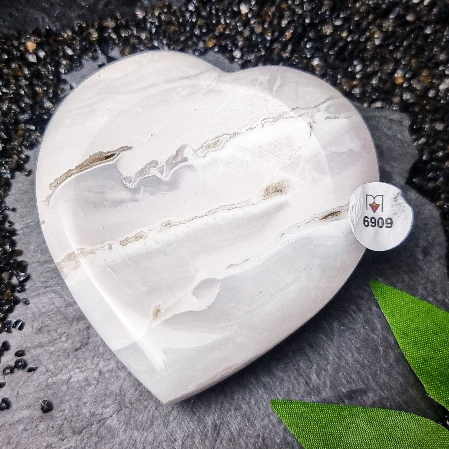 Snow Agate Heart Bowls