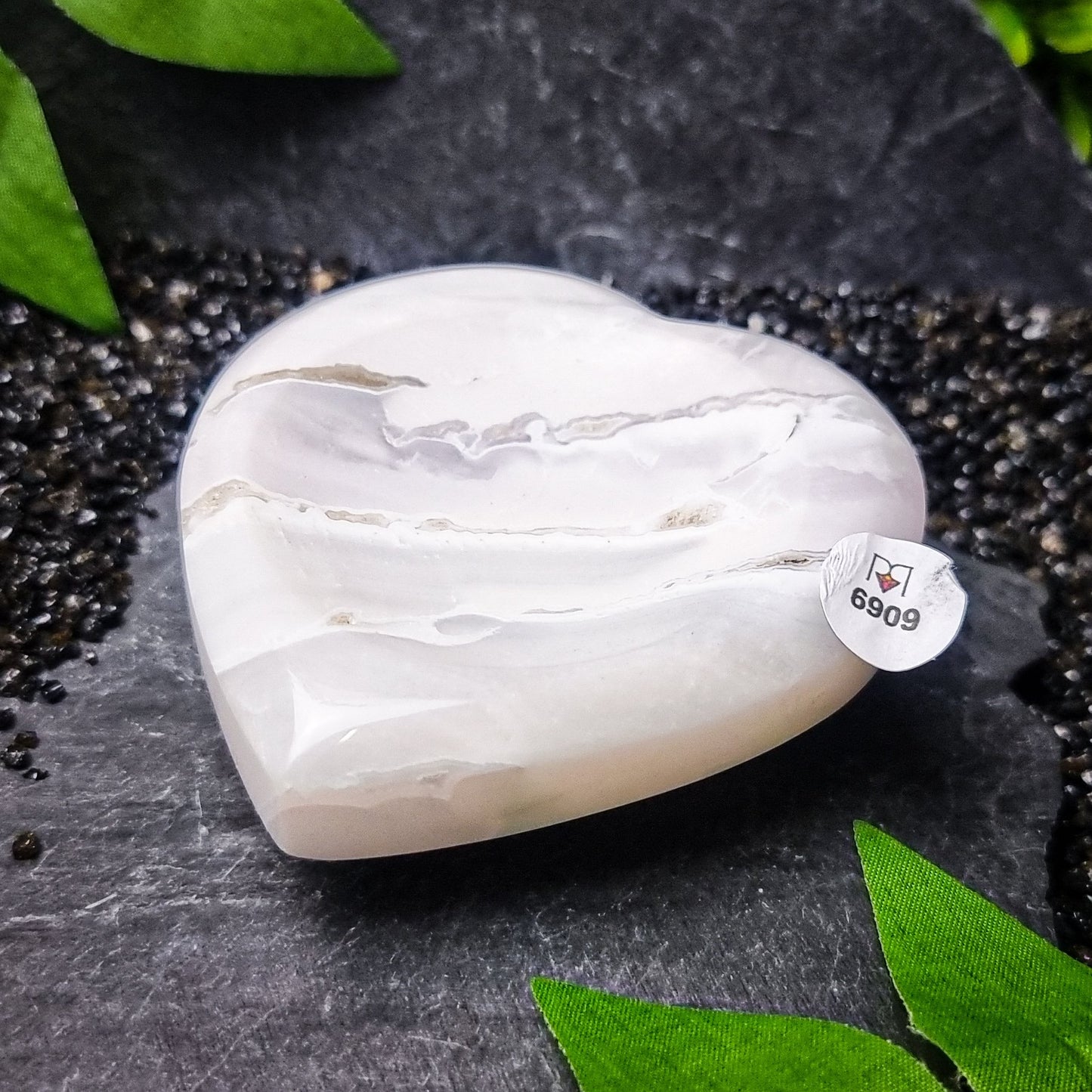 Snow Agate Heart Bowls