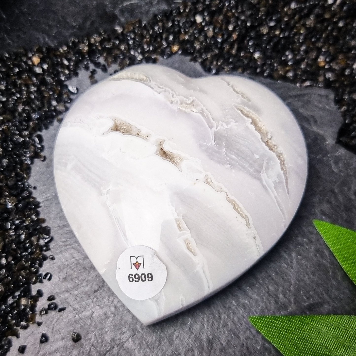 Snow Agate Heart Bowls