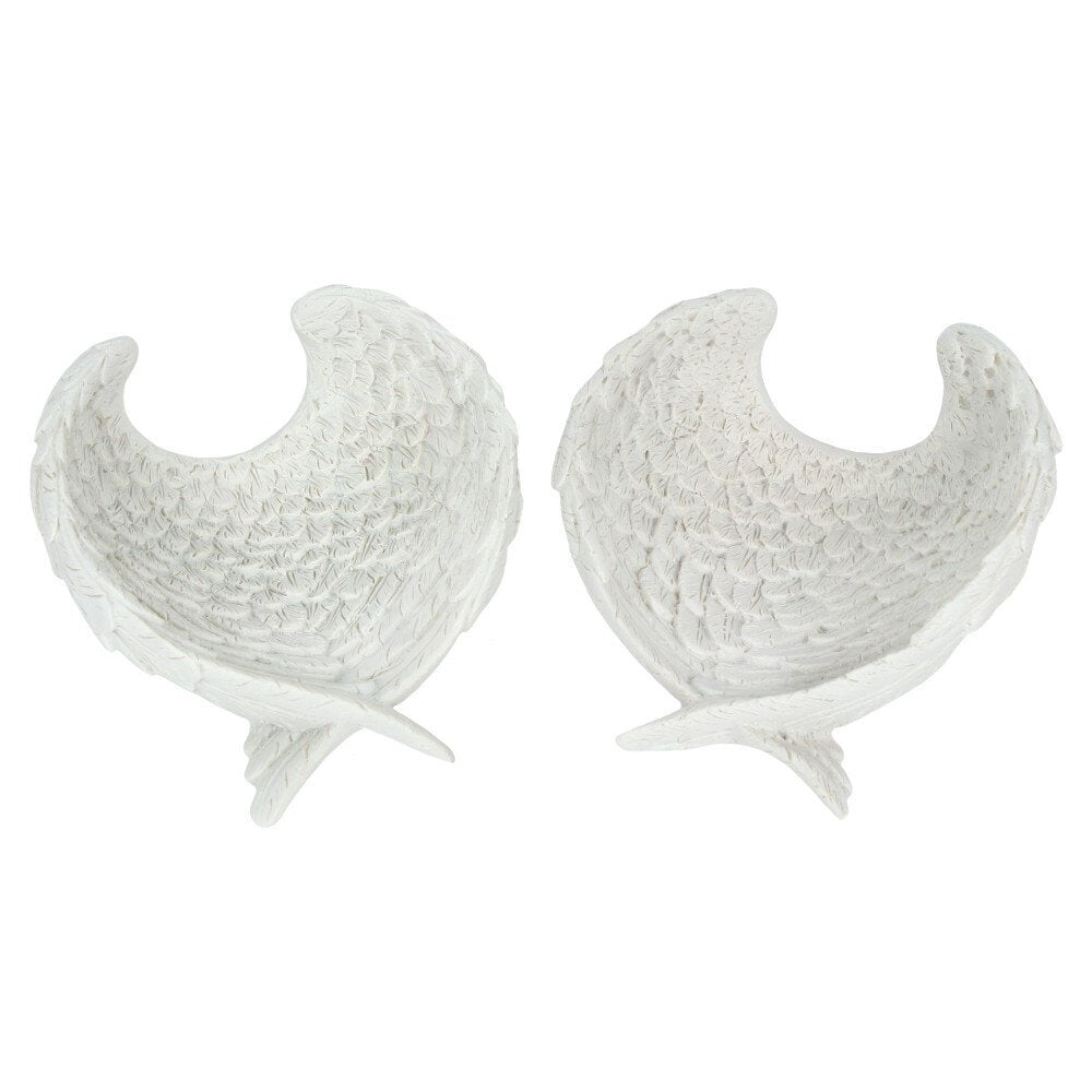Large White Angel wing jewellery dish