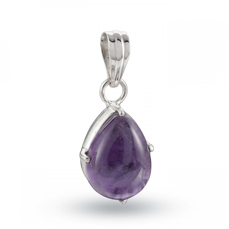 Amethyst Teardrop Pendant 925 silver