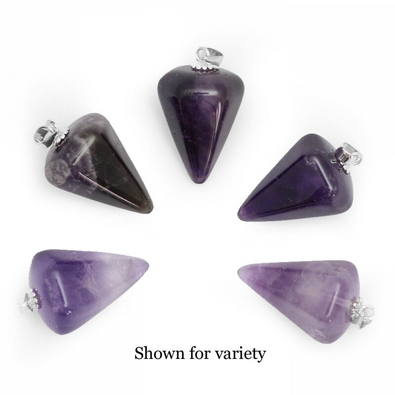 Amethyst Pendulum Pendant 925 Silver