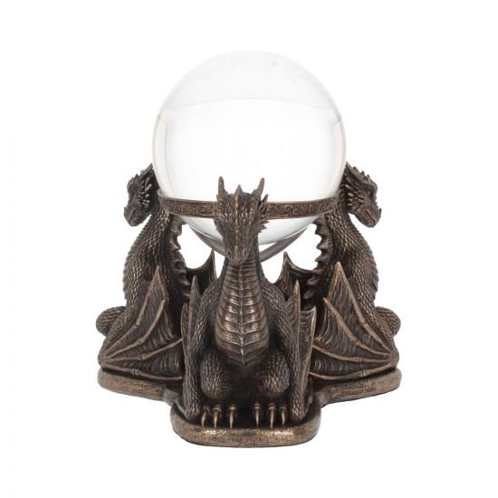 Bronze Dragons Prophecy Mythical Crystal Ball Holder