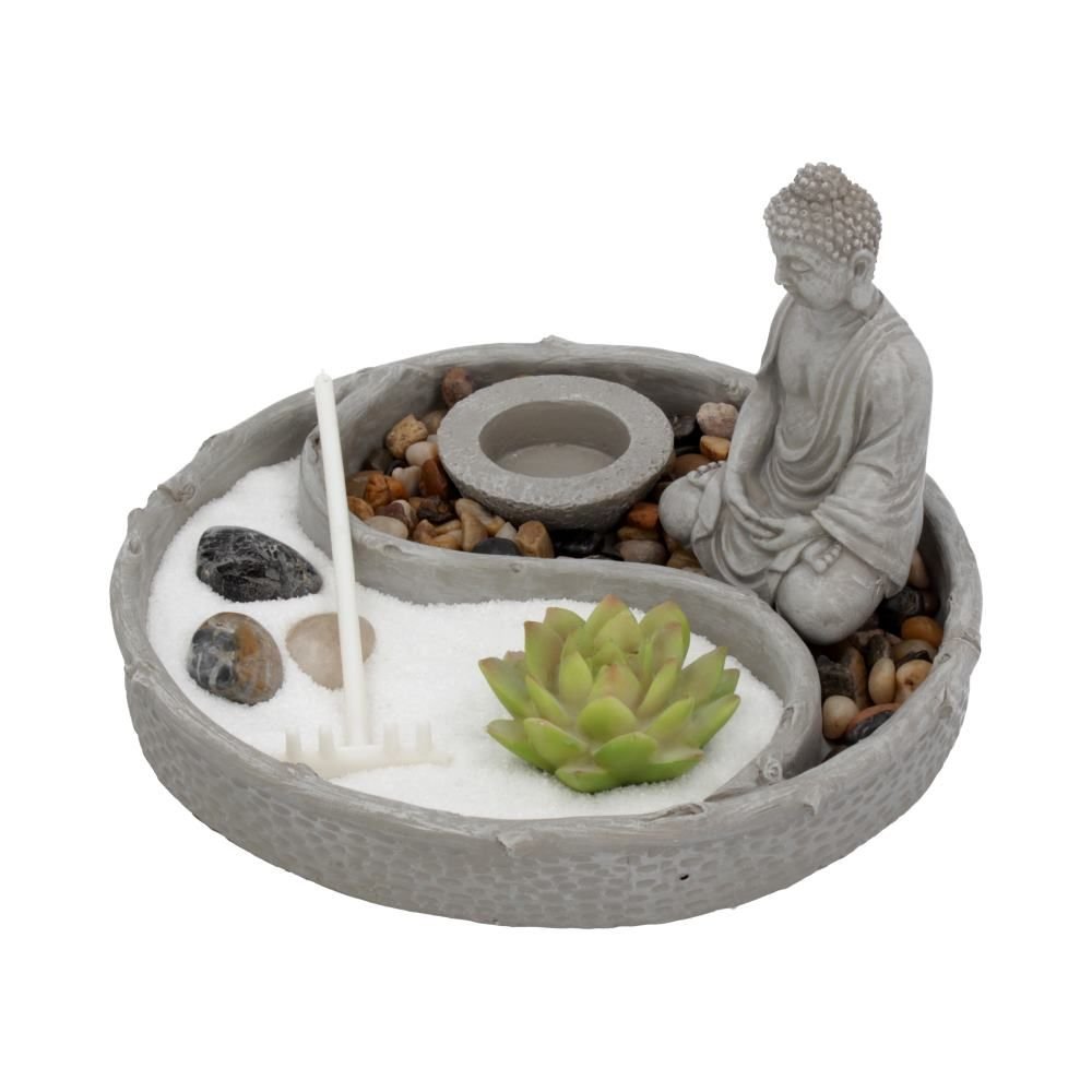 26cm Yin and Yang Zen Garden with Buddha