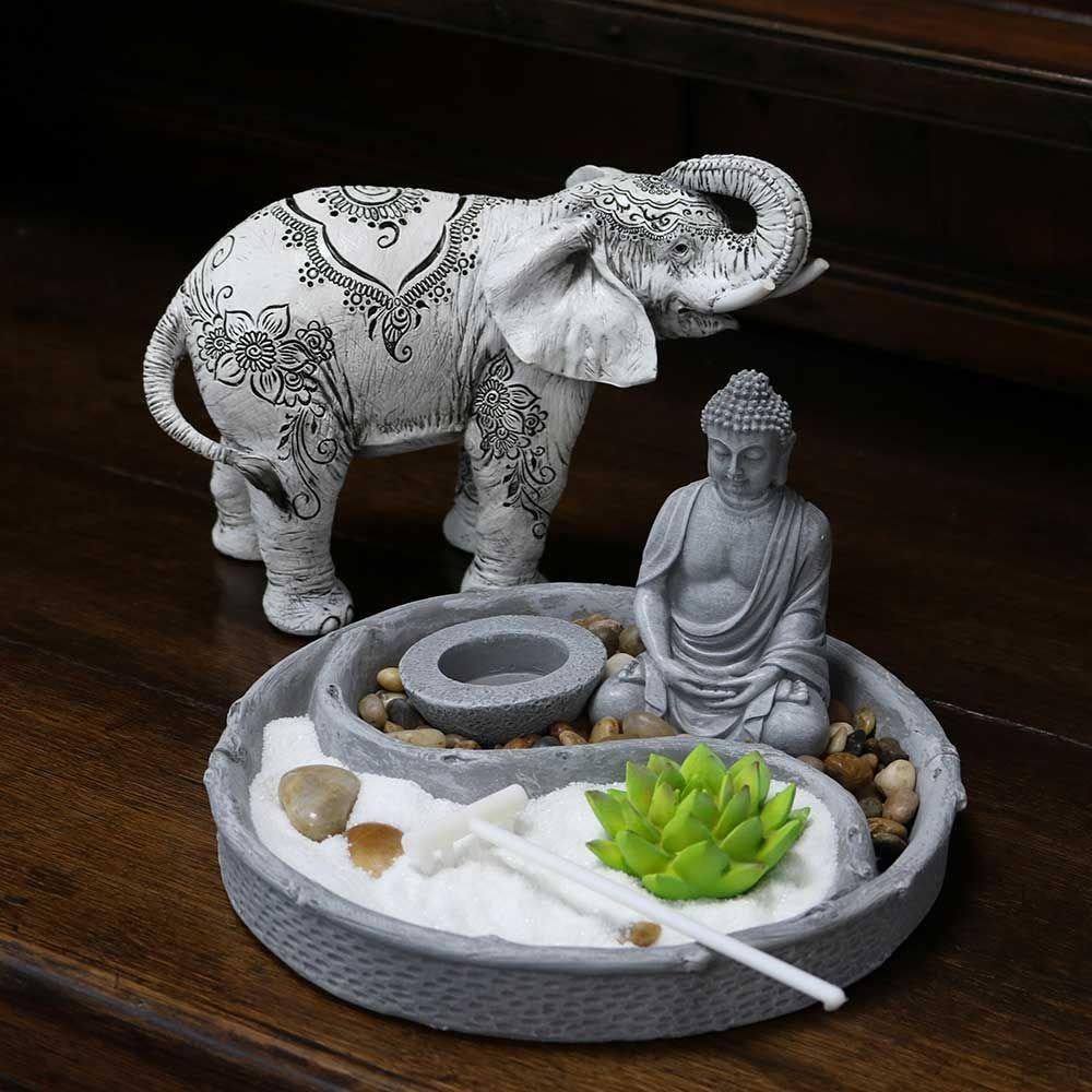 26cm Yin and Yang Zen Garden with Buddha