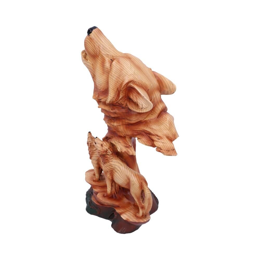 Natural Symphony Howling Woves Wood Effect Bust