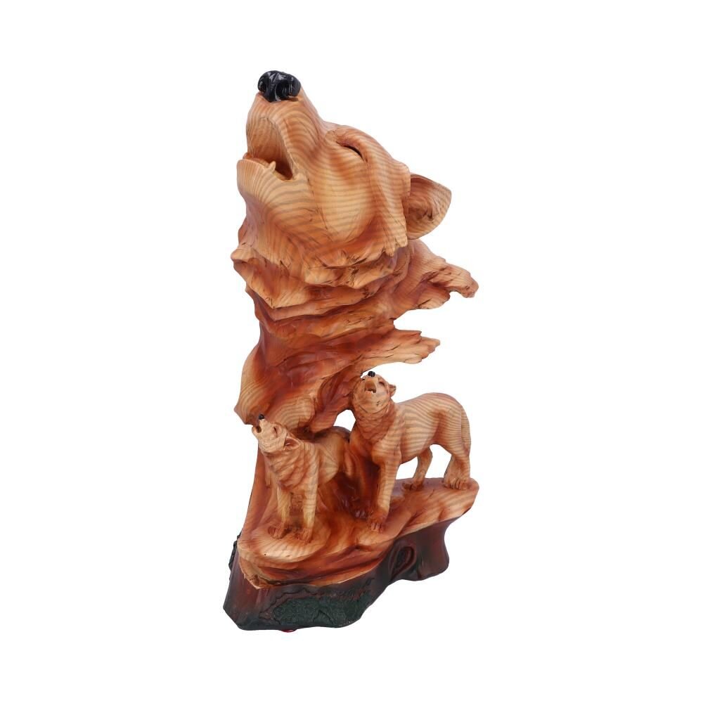 Natural Symphony Howling Woves Wood Effect Bust
