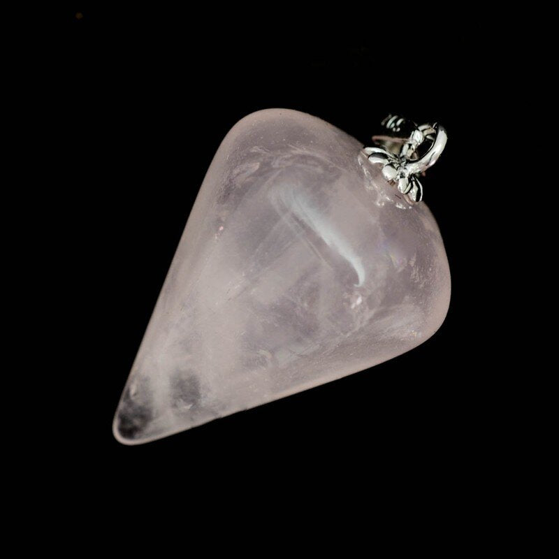 Rose Quartz Pendulum Pendant 925 with Silver Chain