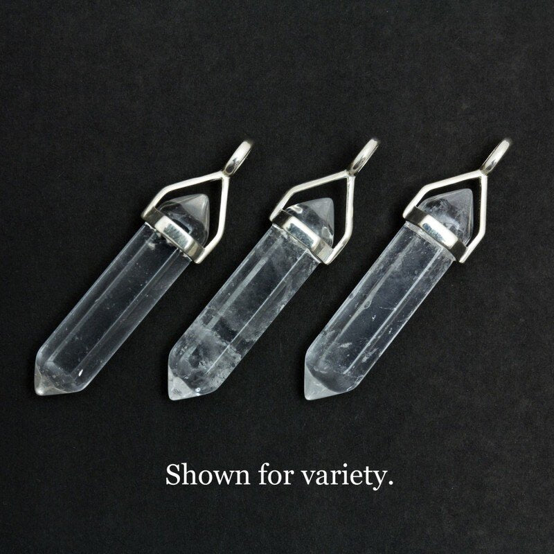 Clear Quartz Crystal DT Point Pendant