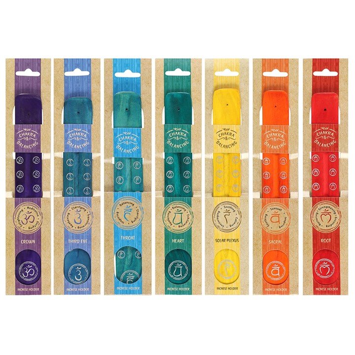 Chakra Wooden Coloured Incense holder