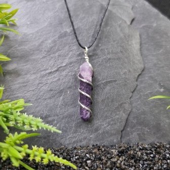 Wire Wrapped Crystal Point Pendant