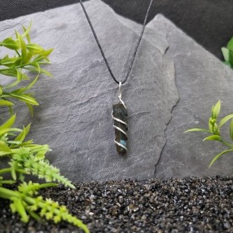 Wire Wrapped Crystal Point Pendant