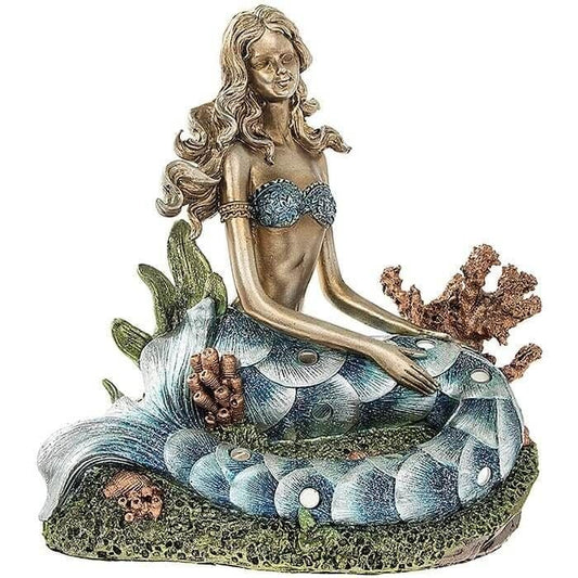 Exotic Art Mythical Mermaid Sitting Amongst Coral