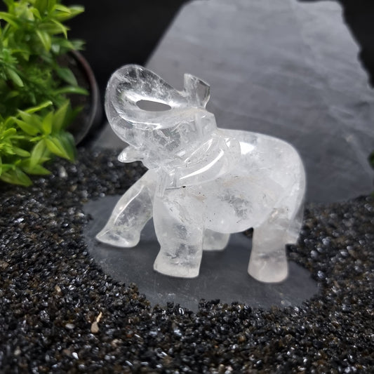 Quartz Elephant 6cm tall